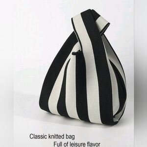 Stylish Black and White Striped Men's Bag
